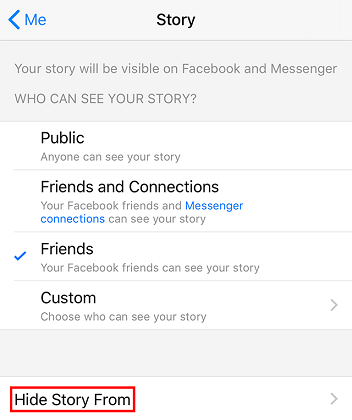 how to hide stories on Facebook
