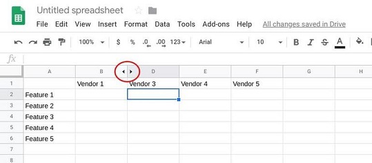 how to hide columns in google sheets