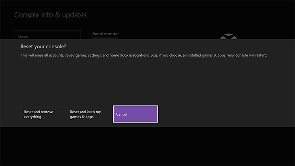 how to reset an xbox one