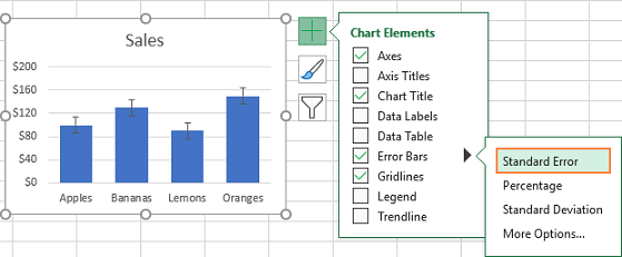 how to add error bars in excel