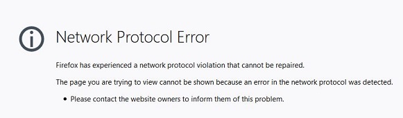 how to fix a network protocol error