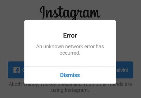 how to fix an instagram unknown network error