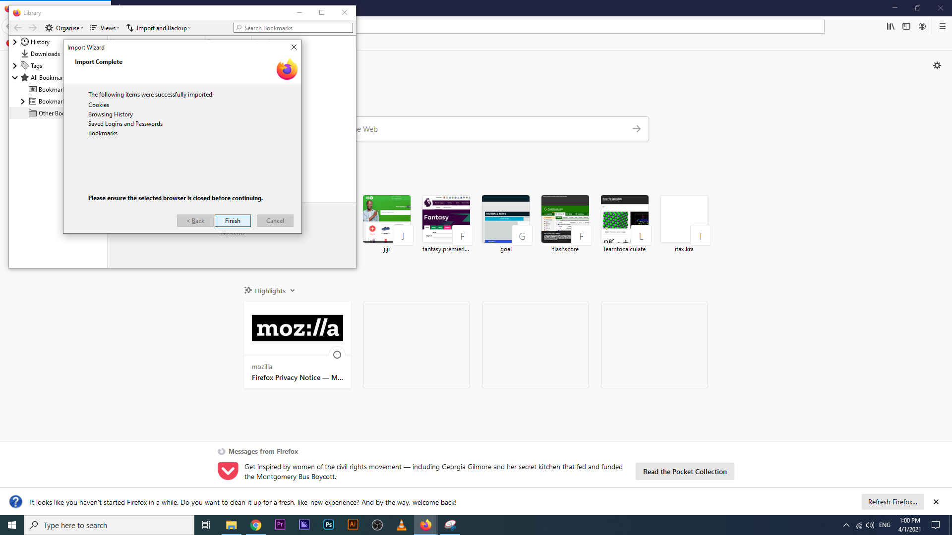 How To Import Bookmarks To Firefox From Chrome