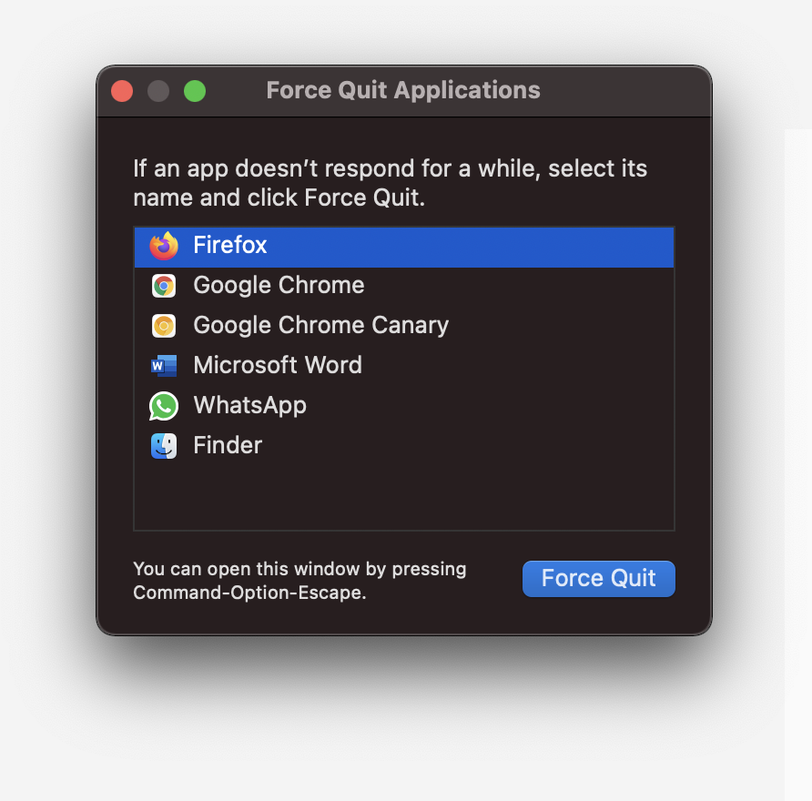 how to force quit on mac