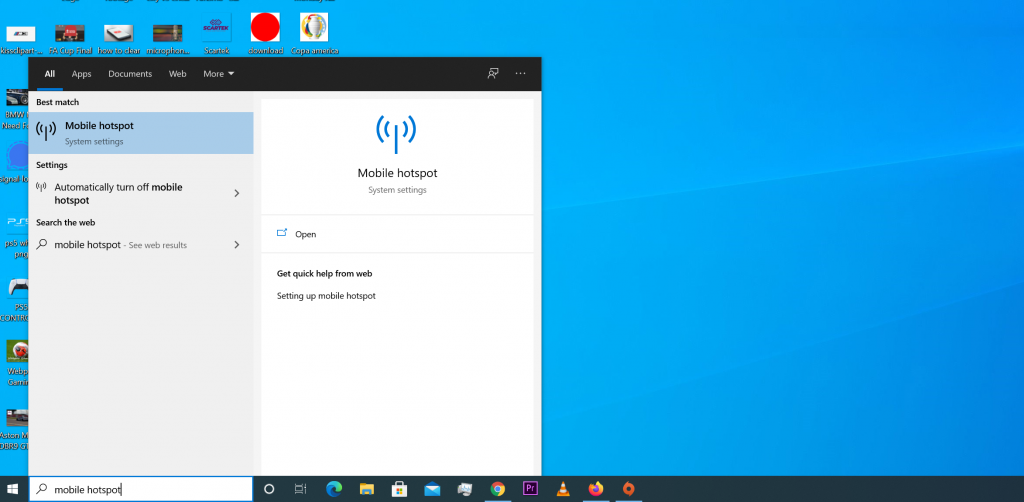 how to change hotspot password on windows 10