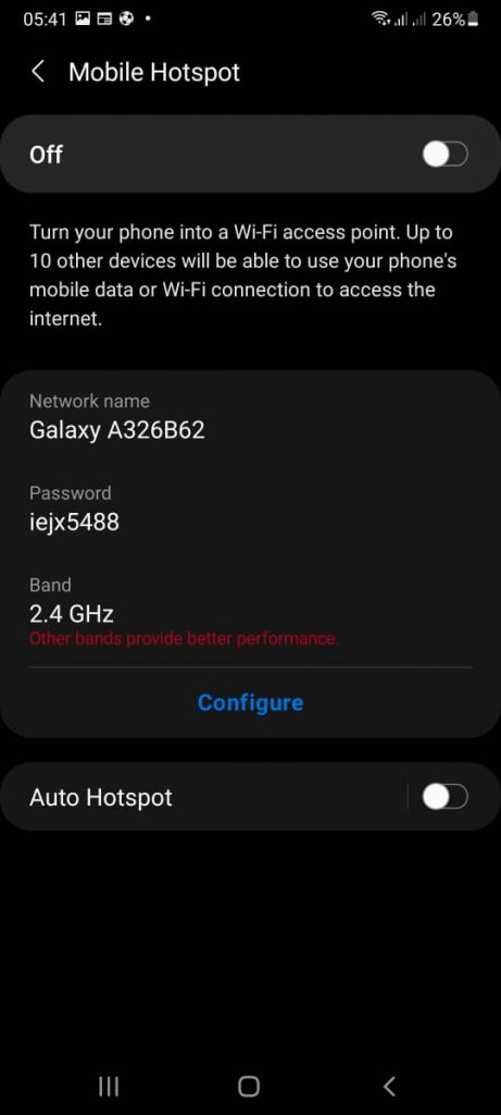 how to change hotspot password on android