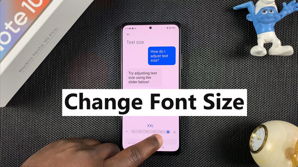 how to change font size on redmi note 10 pro