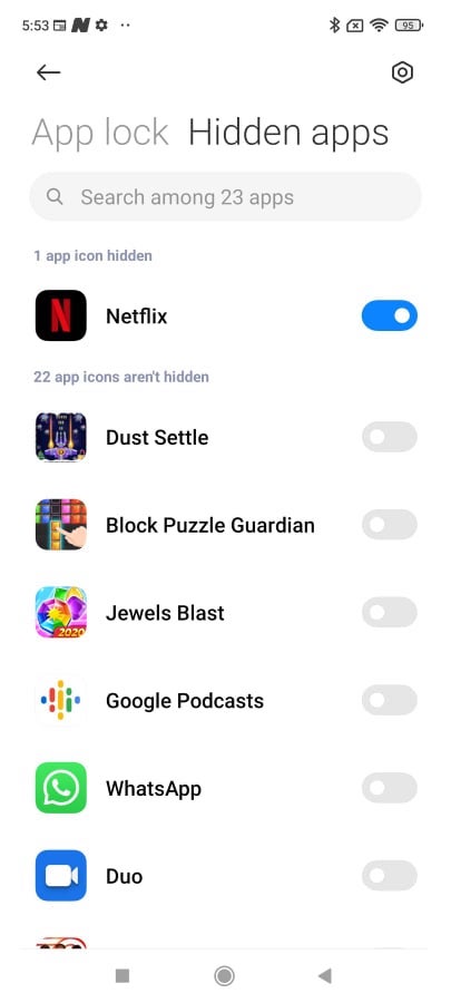 how to hide apps on redmi note 10 pro