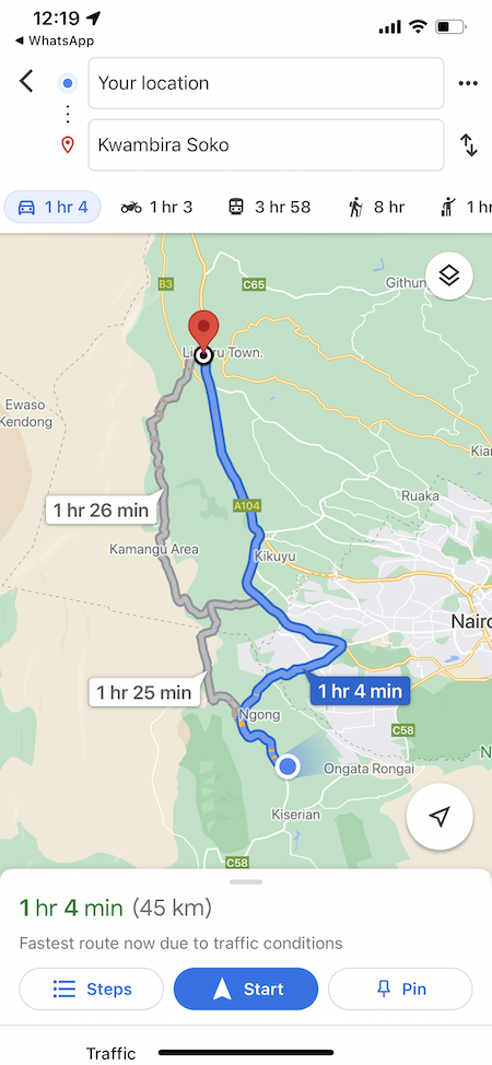 get directions from a dropped pin in google maps