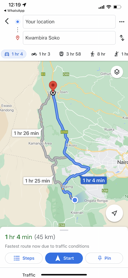 get directions from a dropped pin in google maps