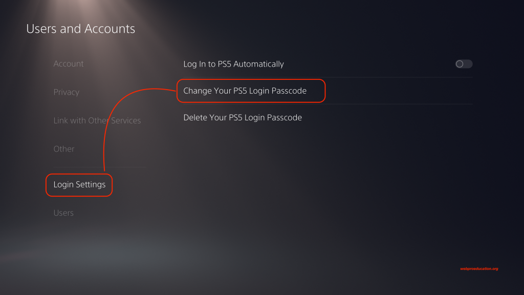 Change PS5 Login Passcode