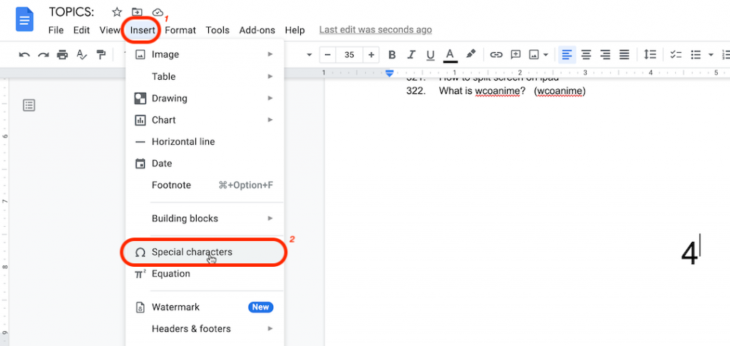 Superscript In Google Docs