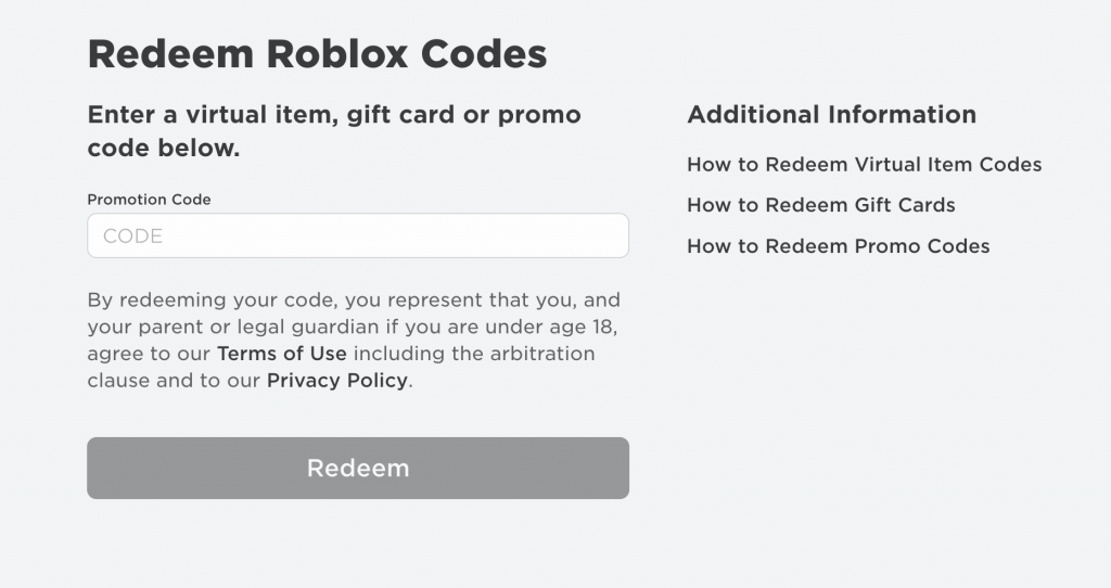 how to redeem a roblox gift card