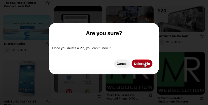 How To Delete Pins On Pinterest Web Interface