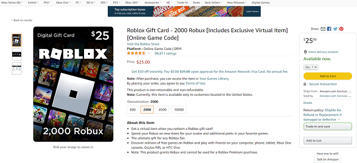 How to Buy Roblox Gift Cards on Amazon