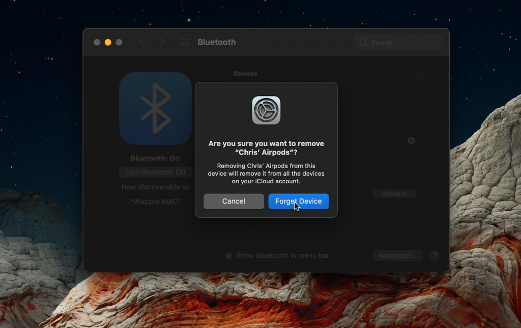 how to remove bluetooth devices on mac
