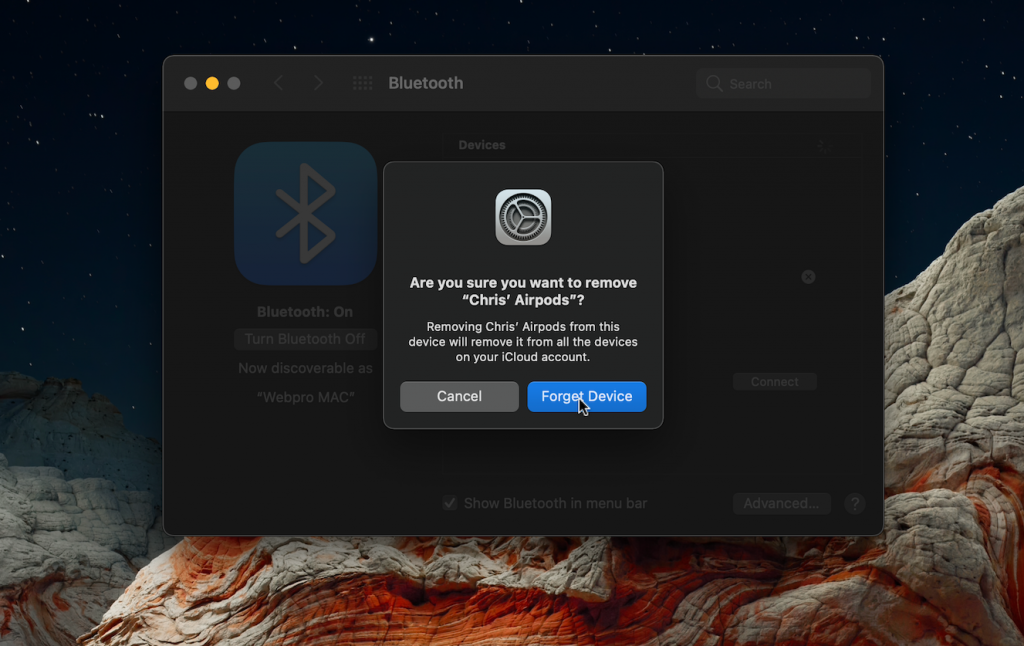 how to remove bluetooth devices on mac