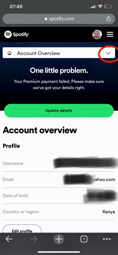 change spotify password