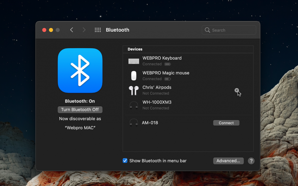 how to remove bluetooth devices on mac