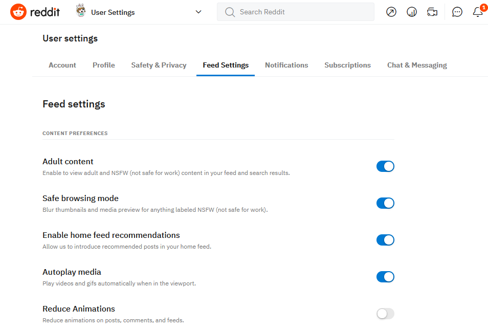 how to turn on NSFW filter on Reddit