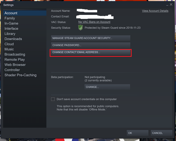 How To Change Steam Email Address