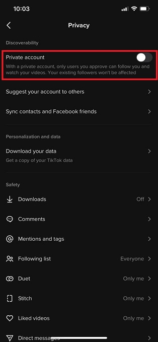 How To Make A TikTok Account Private