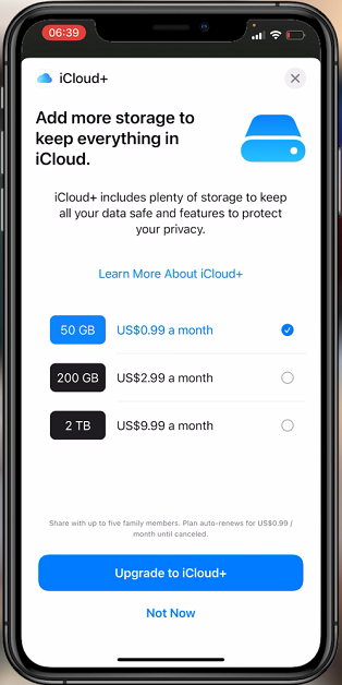 How To Upgrade iCloud Storage Space