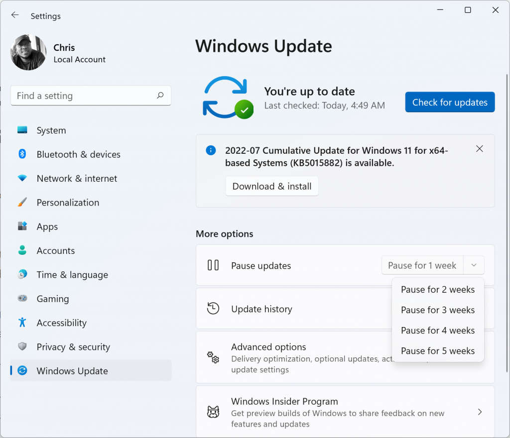 how to disable automatic updates in windows 11