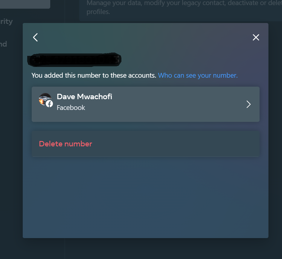 How To Remove Facebook Number