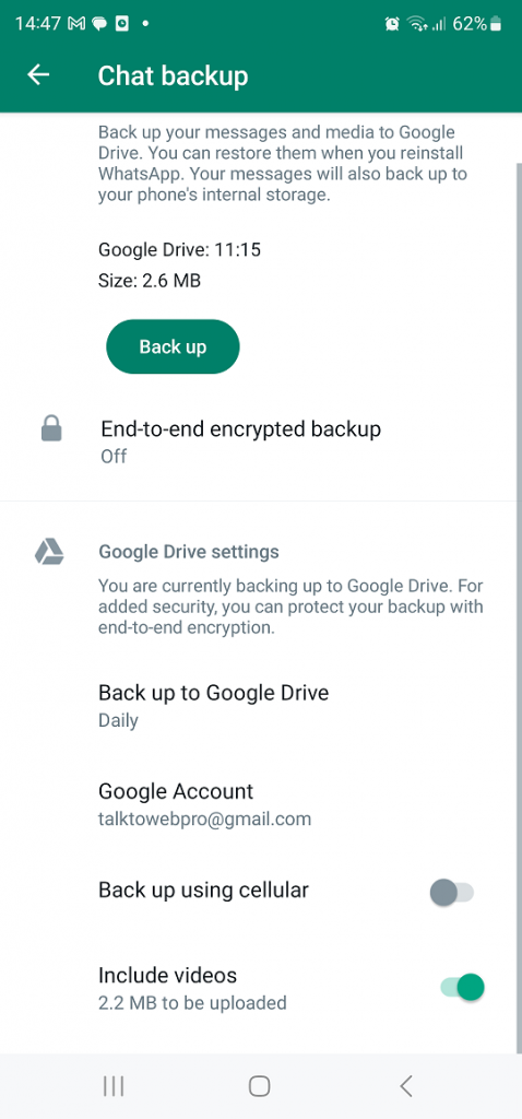 How To Disable WhatsApp Backup 