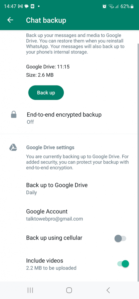 How To Disable WhatsApp Backup