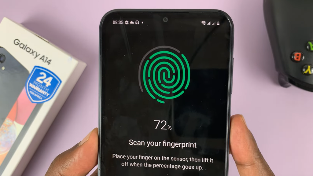 how to add a fingerprint to Samsung Galaxy A14