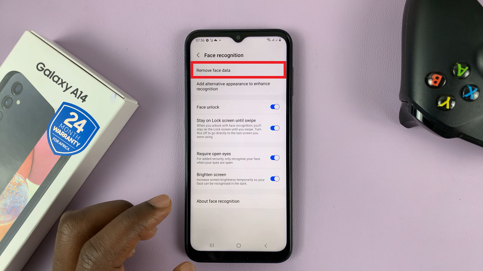 Remove Face Unlock Data On Samsung Galaxy A14