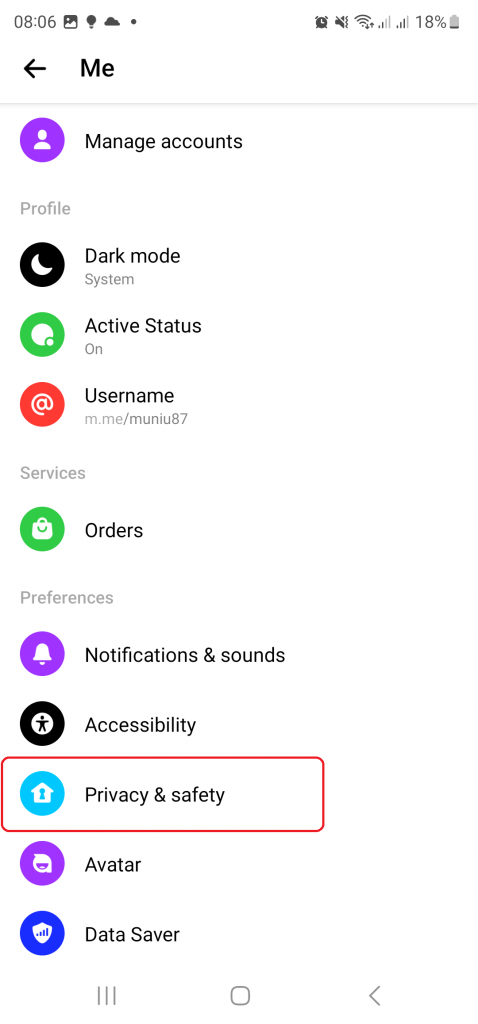 unblock messages on messenger