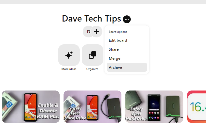 How To Archive Boards On Pinterest