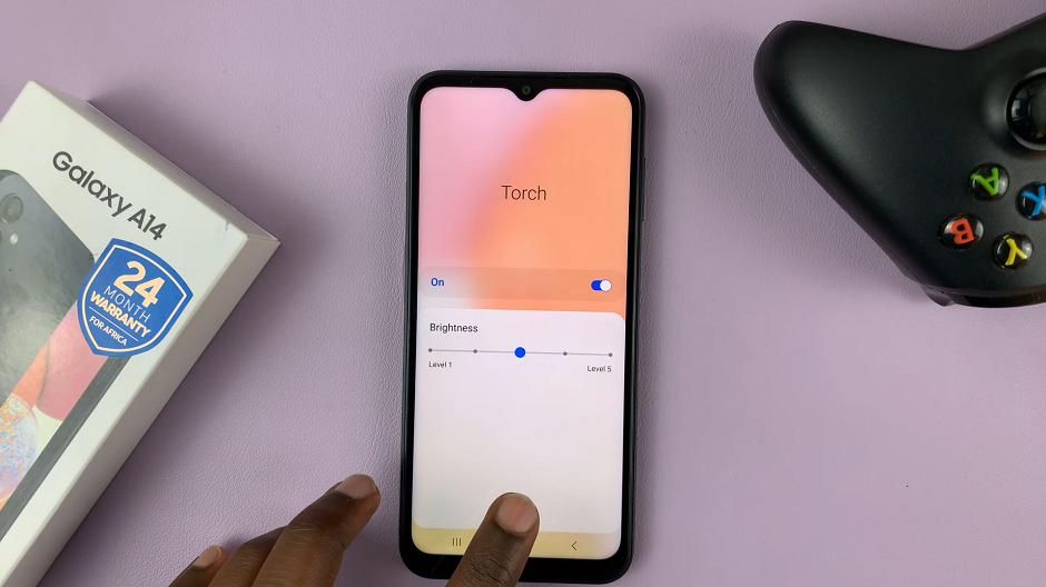 Adjust Flashlight Brightness on Galaxy A14