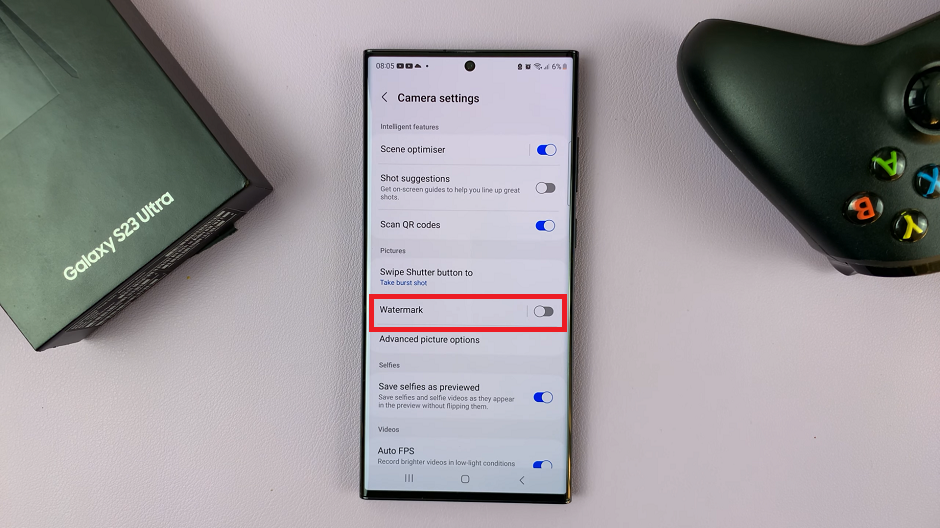 Disable Watermarks On Photos On Galaxy S23