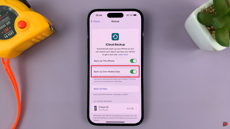 Backup iPhone Over Mobile Data