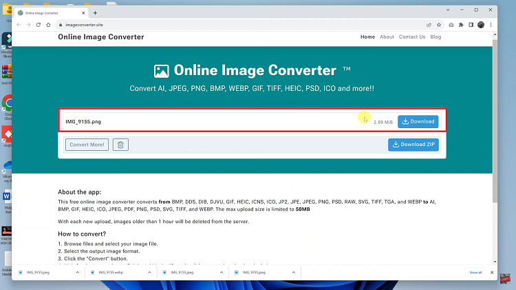 Convert WEBP TO PNG Using Online Image Converter