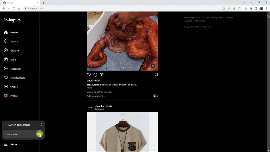 How To Turn On Dark Mode On Instagram Web