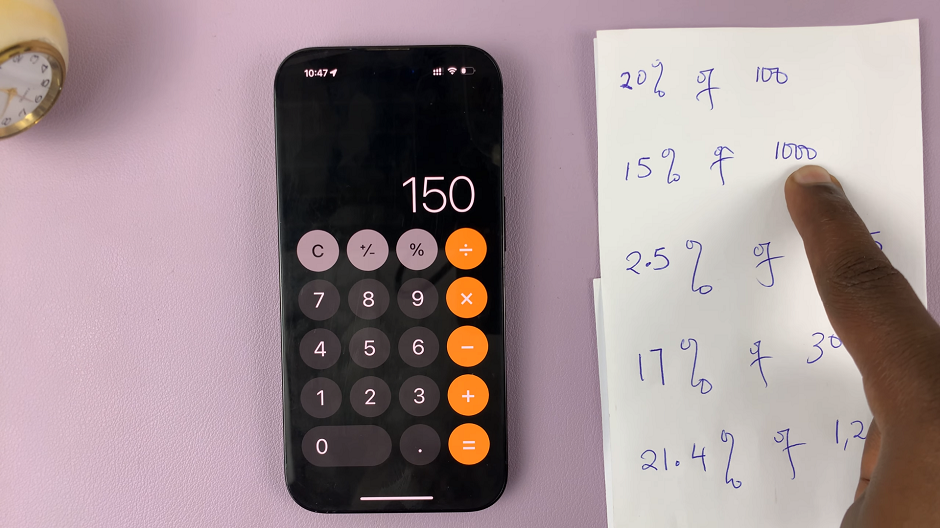 Calculate Value Of a Percentage Using iPhone Calculator