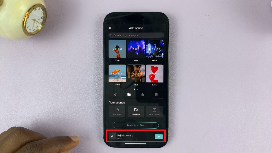 Add Audio Files Into a CapCut Project On iPhone