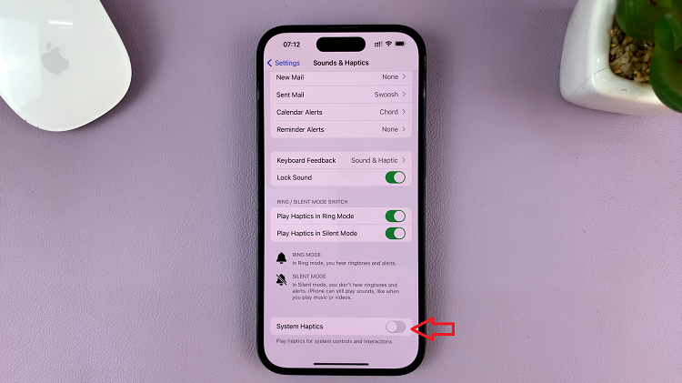 Disable System Haptics On iPhone