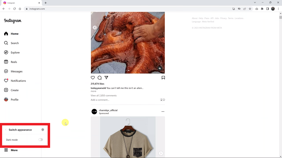 How To Disable Dark Mode On Instagram Web