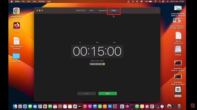 MacOS Ventura How To Set A Timer On MacBook