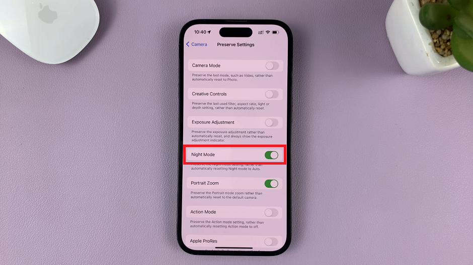 How To Preserve Night Mode Settings On iPhone Camera