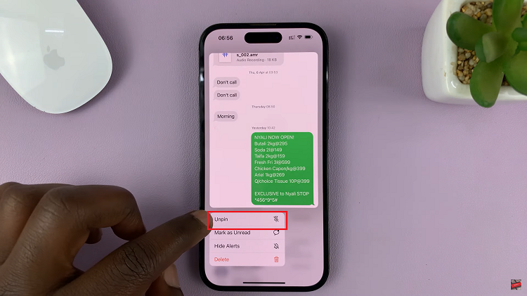 Pin & Unpin Text Messages On iPhone