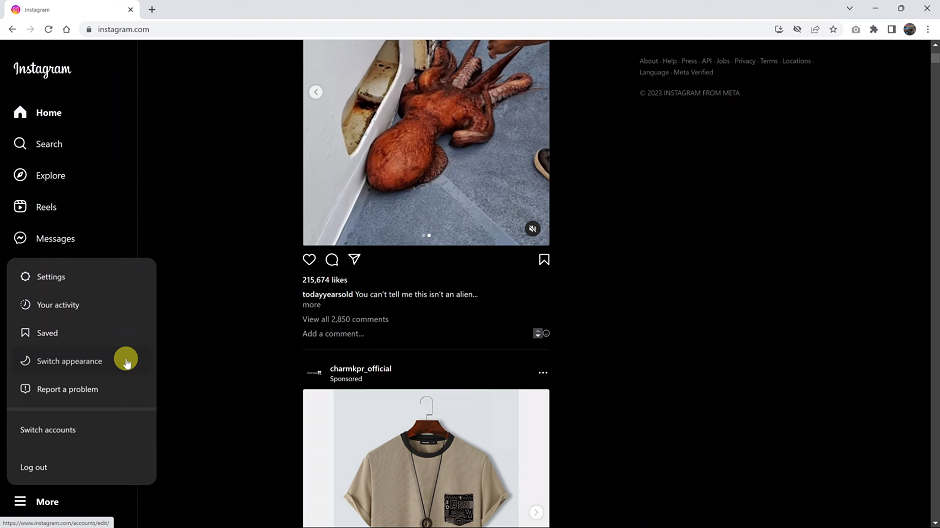 Enable Dark Mode On Instagram Web