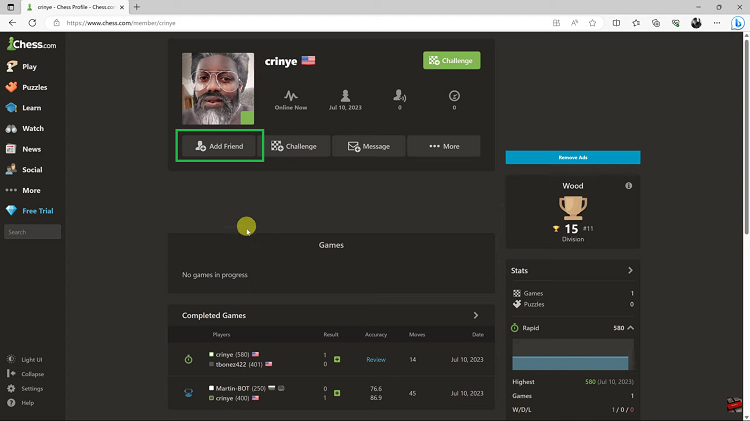 Add Friends On Chess.com