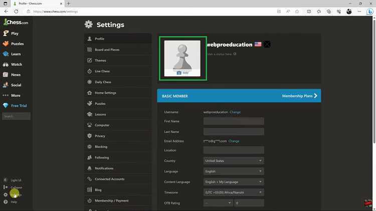 Change Profile Picture On Chess.com
